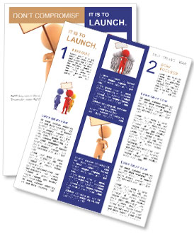 Vector Man Holding Blank Poster Newsletter Template