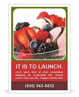 Sweet Icecream with Fruits Ad Template