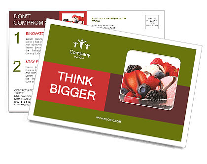 Sweet Icecream with Fruits Postcard Template