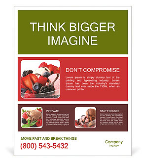 Sweet Icecream with Fruits Poster Template