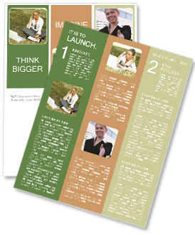 Freelance Woman Working Outdoors Newsletter Template