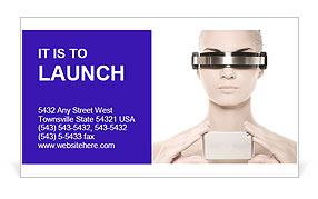 Futuristic Woman Business Card Template