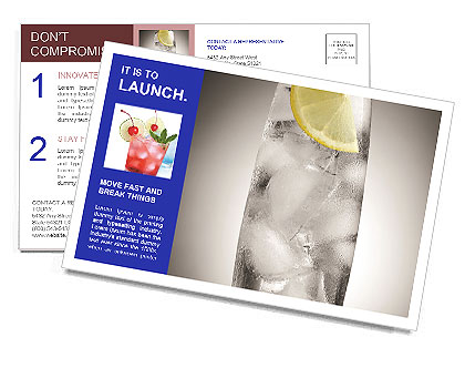 Ice Lemon Water Postcard Template