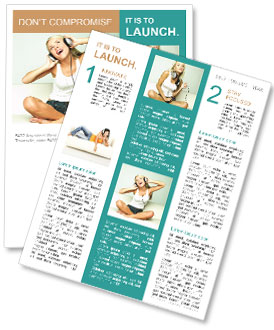 Young Girl Relaxing with Music Newsletter Template