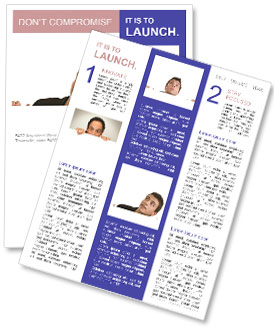 Handsome Student with Blank Billboard Newsletter Template