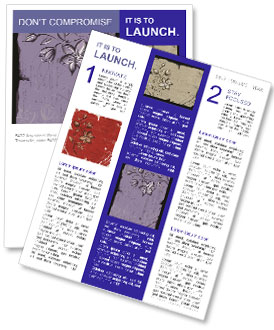 Lilac Grunge Flower Newsletter Template