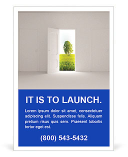 View to Green Tree from Open Doorway Ad Template