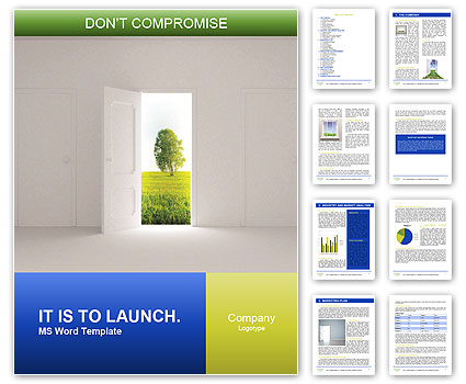 View to Green Tree from Open Doorway Word Template