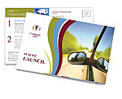 View from Car Side Mirror Postcard Template