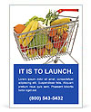 Fruits in Supermarket Trolley Ad Template