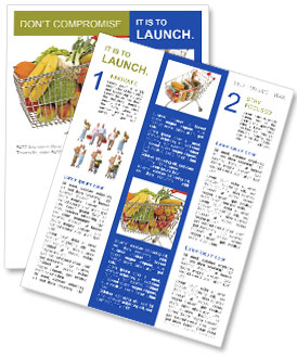 Fruits in Supermarket Trolley Newsletter Template