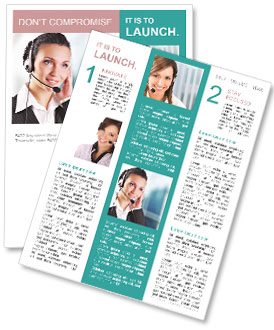 Receptionist in Headphones Newsletter Template