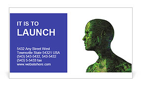 Green Digital Man Business Card Template
