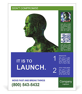 Green Digital Man Poster Template