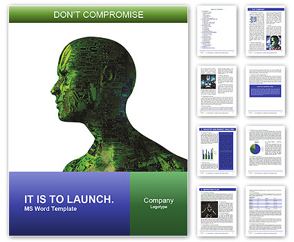 Green Digital Man Word Template