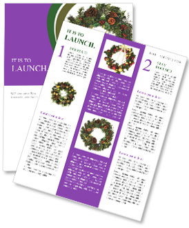 Christmas Door Decorated Wreath Newsletter Template