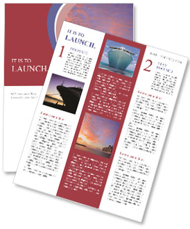 Cruise Liner at Magnificent Sunset Newsletter Template