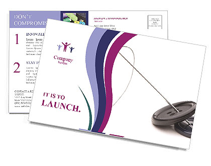 Pair of Black Buttons and Niddle Postcard Template