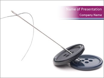 Pair of Black Buttons and Niddle PowerPoint Template