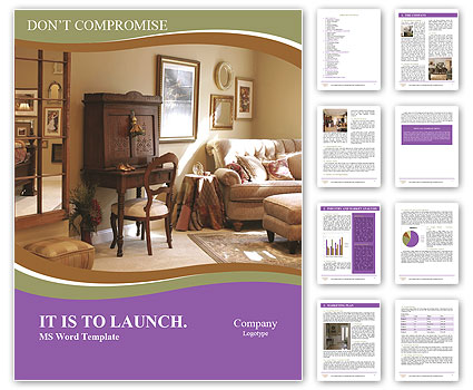 Retro-Styled Sitting Area Word Template