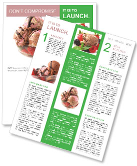 Chocolate Ice Cream with Fresh Strawberry Newsletter Template