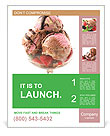 Chocolate Ice Cream with Fresh Strawberry Poster Template