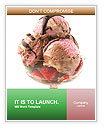 Chocolate Ice Cream with Fresh Strawberry Word Template