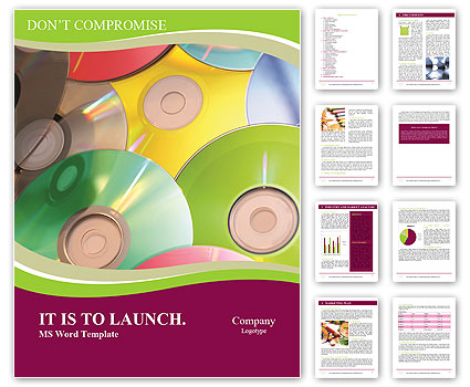 Multicolored CDs Word Template
