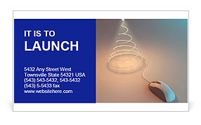 Christmas Tree Made of PC Mouse Wire Business Card Template