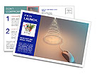 Christmas Tree Made of PC Mouse Wire Postcard Template