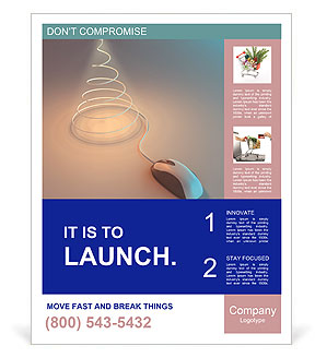 Christmas Tree Made of PC Mouse Wire Poster Template