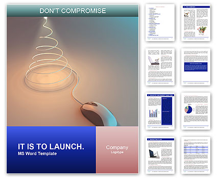 Christmas Tree Made of PC Mouse Wire Word Template