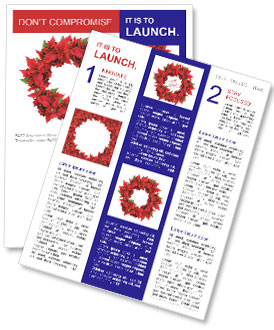 Wreath Made of Red Leaves Newsletter Template