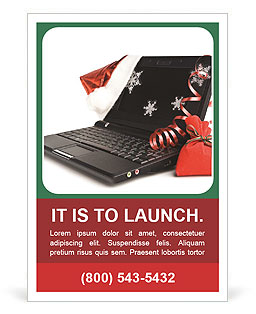 Laptop as Christmas Gift Ad Template