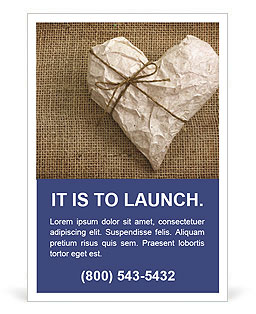 Heart Wrapped into Paper Ad Template
