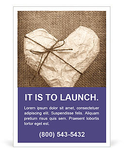 Heart Wrapped in Paper Ad Template