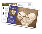 Heart Wrapped in Paper Postcard Template