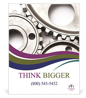 Clockwork Metallic Gear Poster Template