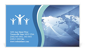 3D World Map Business Card Template