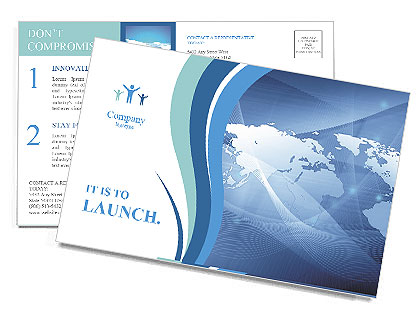 3D World Map Postcard Template