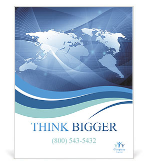 3D World Map Poster Template