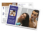 Married Couple Morning Routine Postcard Template