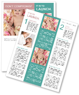 Baby in Flower Bed Newsletter Template
