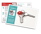 Two Metal Keys Postcard Template