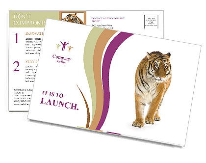 Walking Tiger Postcard Template