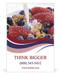 Muesli with Fresh Berries Ad Template