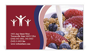 Muesli with Fresh Berries Business Card Template