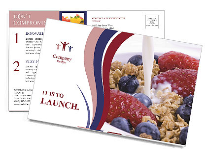 Muesli with Fresh Berries Postcard Template