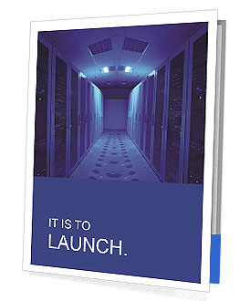 Blue Light in Server Room Presentation Folder
