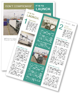 Truck with Cargo in Port Newsletter Template